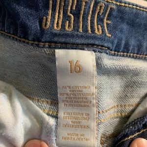 Justice blue denim stretch shorts